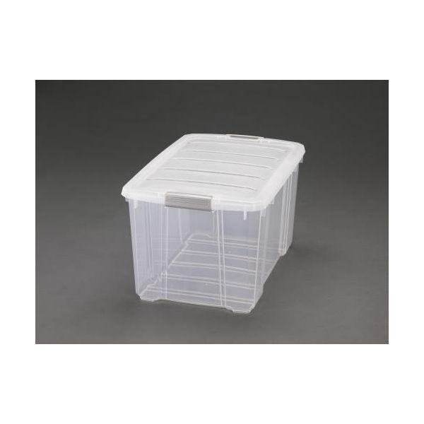 【個人宅配送不可】直送 代引不可 エスコ EA506L-4B  ５９０ｘ３８８ｘ３２４ｍｍ　収納ボックス（バックル付／クリアー／６個 EA506L4B【キャンセル不可】