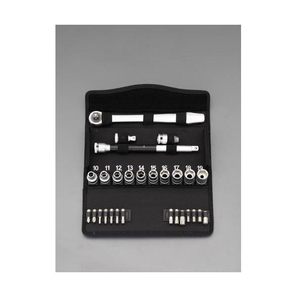 【個人宅配送不可】直送 代引不可 エスコ EA617AG-142  １／２“ＤＲ　ソケットレンチセット EA617AG142【キャンセル不可】