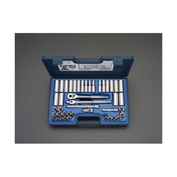 【個人宅配送不可】直送 代引不可 エスコ EA617CC-59  ３／８“ｓｑ　ソケットレンチセット EA617CC59【キャンセル不可】