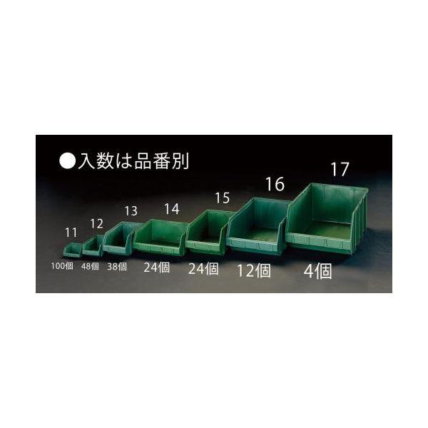 【個人宅配送不可】直送 代引不可 エスコ EA661CM-17 ３８５ｘ５８０ｘ２５０ｍｍ　パーツトレー（重ね置型・緑／　４　個） EA661CM17【キャンセル不可】