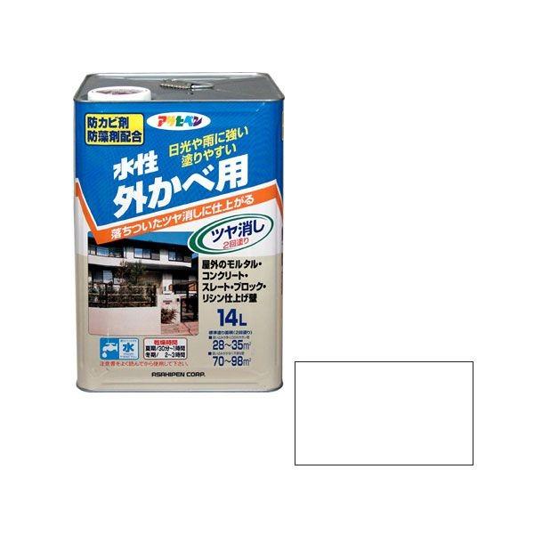 直送 代引不可・他メーカー同梱不可 アサヒペン 4970925450029 アサヒペン 水性外カベツヤ消し １４Ｌ アイボリー 水性外かべ用 水性塗料