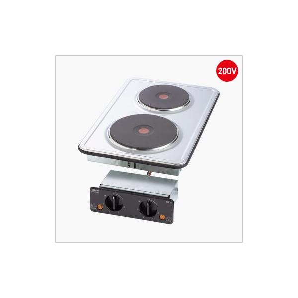 三化工業（SNK） ［SPH-212SHT］ プレートヒーター　ビルトイン2口縦型(前面操作タイプ) SPH212SHT