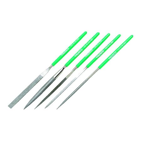 ＴＲＵＳＣＯ GS-8-SET-400 ダイヤモンドヤスリ 精密用＃４００ ５本セット 全長１８０ｍｍ ８本組サイズ GS8SET400