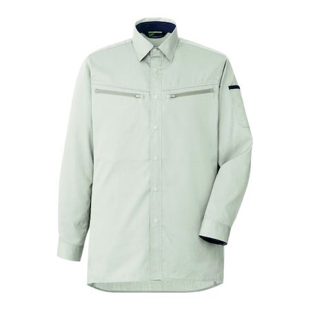 ミドリ安全 VES2591-UE-M 男女共用　ハーネス対応　長袖シャツ　ＶＥＳ２５９１　上　シルバーグレー　Ｍ VES2591UEM