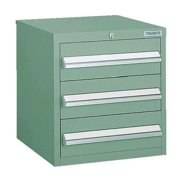 【個数：1個】トラスコ TRUSCO LVR-424GN ＬＶＲ型キャビネット ３９２Ｘ４１２ＸＨ４２０ 引出３段 緑 LVR424GN 502-10