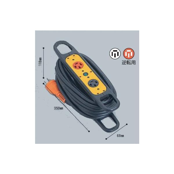 NICHIDO ハンドリール 三相200V動力用 4芯×10m 黒 アース付 ( HR-E310 ) ( FQ664 )