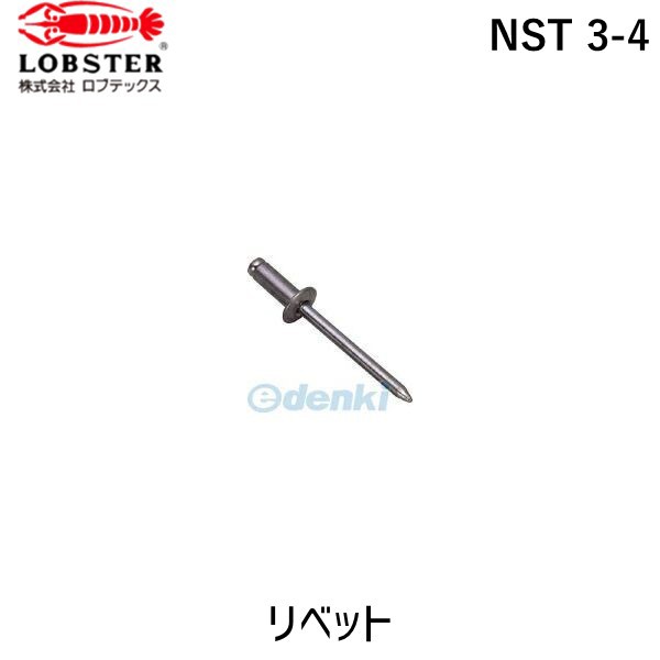 ロブテックス LOBSTER エビ NST 3-4 ブラインドリベット ステンレス／ステンレス製 ３−４ １０００本入 箱入 NST34