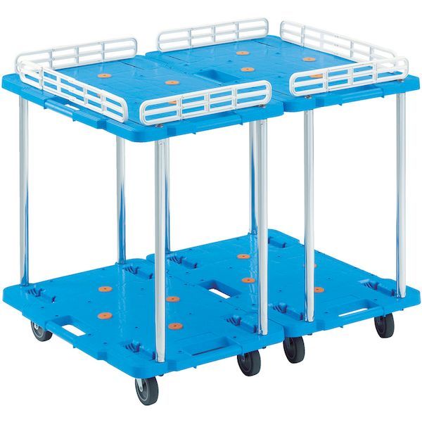 【個数：1個】 トラスコ中山 TRUSCO MPB-502-B 樹脂製台車 ルートバン ２段式 ３７０Ｘ５００ 青 MPB502B 414-4198_1