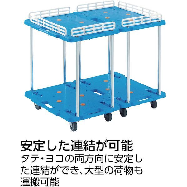 トラスコ中山 TRUSCO MPB-502-GN 樹脂製台車 ルートバン ２段式 ３７０Ｘ５００ 緑 MPB502GN 414-4201_1
