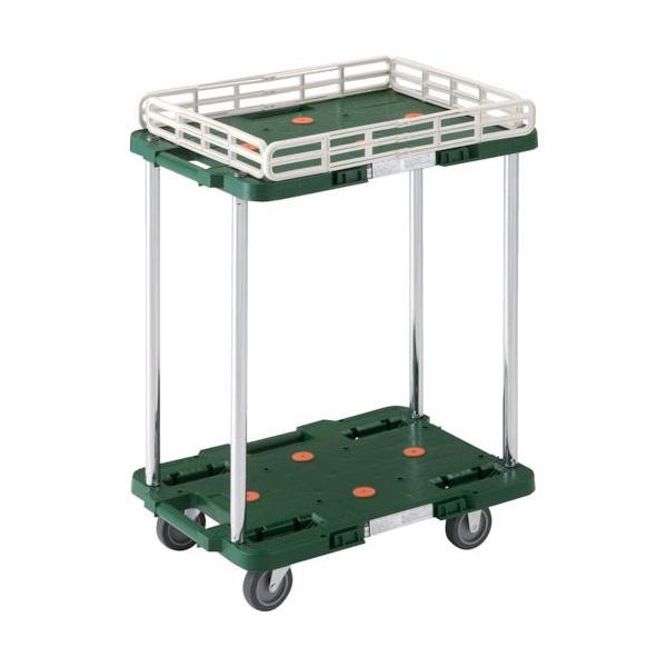 トラスコ中山 TRUSCO MPB-502K-GN 樹脂製台車 ルートバン ２段式 こぼれ止め１段付 ３７０Ｘ５００ 緑 MPB502KGN 414-