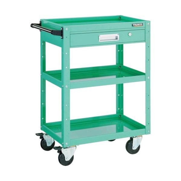 トラスコ中山 TRUSCO EGW763VJYG ツールワゴン イーグルワゴン ６００Ｘ４００ 引出付 ４輪自在 ヤンググリーン