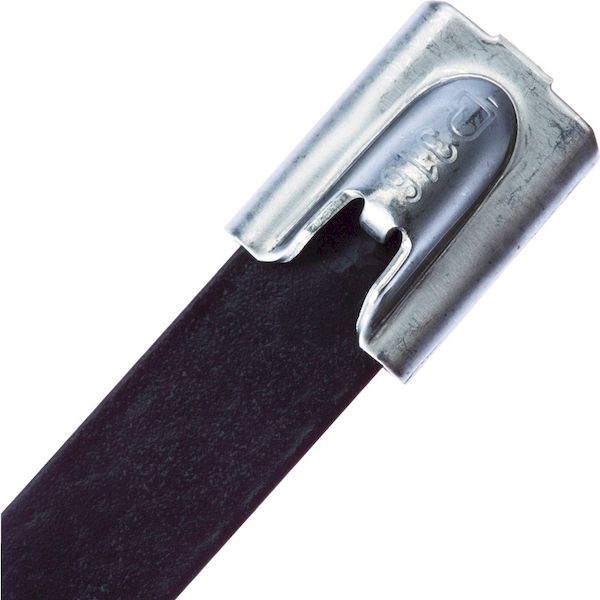 MLTFC6HLP316 ＭＬＴタイプ フルコーティングステンレススチールバンド ＳＵＳ３１６ 黒 幅８．１ｍｍ 長さ５２１ｍｍ ５０本入り ＭＬＴＦ_1