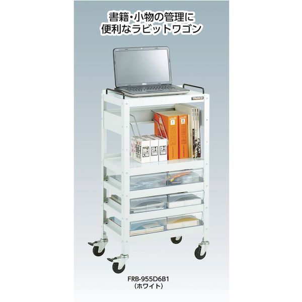 ＴＲＵＳＣＯ  RBW652UYG ツールワゴン ラビットワゴン ５００Ｘ５００ ウレタン車輪 ヤンググリーン_5