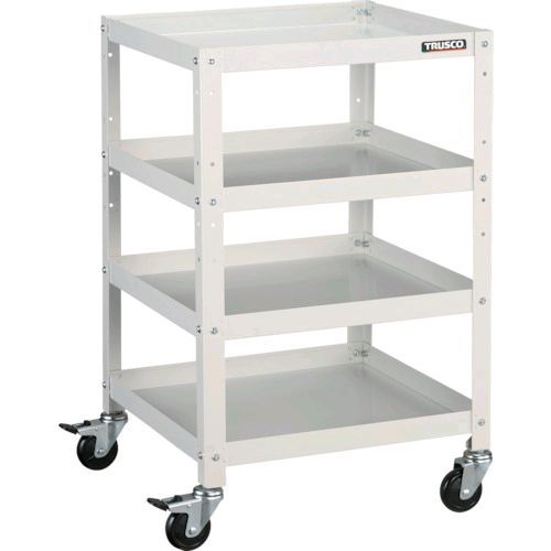 【在庫切れ】【納期未定】ＴＲＵＳＣＯ  RBW854W ツールワゴン ラビットワゴン ５００Ｘ５００ ゴム車輪 ホワイトの通販は 20,445円