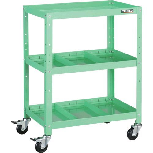 ＴＲＵＳＣＯ  RBW863S2YG ツールワゴン ラビットワゴン ６００Ｘ４００ 仕切２段付 ヤンググリーンの通販は