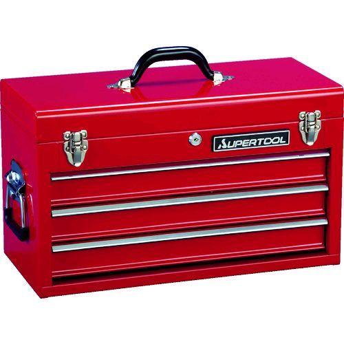 スーパー  S505R ツールケース チェストタイプ ３段引出し式 色：レッド 寸法：５０５×２３３×３００ｍｍ ツールケース3段引出し式 スーパーツール レッドの通販は