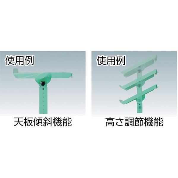 【個数：1個】 ＴＲＵＳＣＯ WS1CYG ワークサポートスタンド キャスター付 ヤンググリーン色 WS-1C-YG ヤンググリーン_5