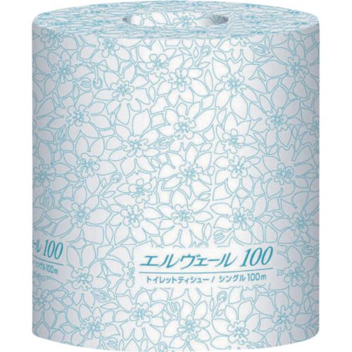 【個数：1個】 エリエールビジネスサポート  723086 エルヴェールトイレットティシューシングル100m個包装ミシン目入り