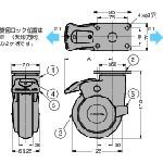 スガツネ工業 ＬＡＭＰ MX125PS ２００１３００５３ ＭＸ−１２５ＰＳ大型デザインキャスター