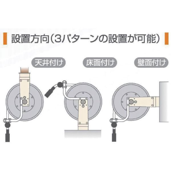 【個数：1個】三協リール SWR415P 水用ホースリールガン付 内径12．7mm×15m_3