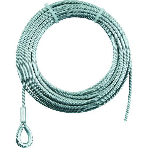 トラスコ中山 WWS840 手動ウインチ用ワイヤーΦ８×４０Ｍ用 シンブル入りロック加工 WWS8-40