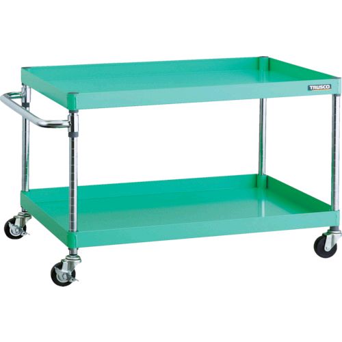 トラスコ TRUSCO PEW-692-G75-YG ツールワゴン フェニックスワゴン ９００Ｘ６００ ２段 Φ７５ゴム車輪 ヤンググリーン PEW692G75YG8000の通販は 23,075円