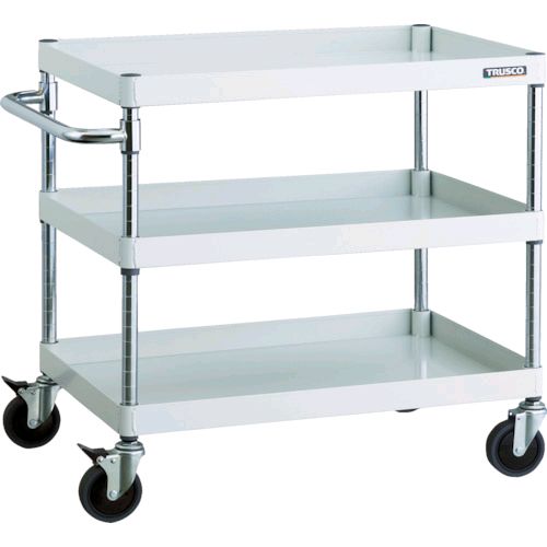 トラスコ TRUSCO PEW-773C-W ツールワゴン フェニックスワゴン 省音 ７５０Ｘ５００ＸＨ７４０ ３段 ホワイト PEW773CW800