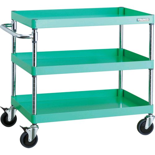 トラスコ TRUSCO PEW-773C-YG ツールワゴン フェニックスワゴン 省音 ７５０Ｘ５００ＸＨ７４０ ３段 ヤンググリーン PEW773C