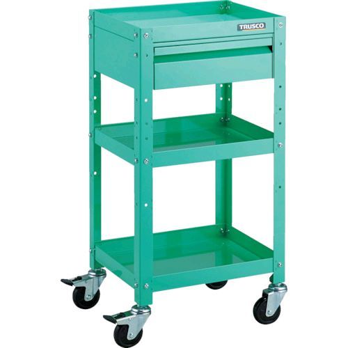 トラスコ TRUSCO RBW-843VYG ツールワゴン ラビットワゴン ４００Ｘ３５０ 引出１段付 ゴム車輪 ヤンググリーン RBW843VYG8