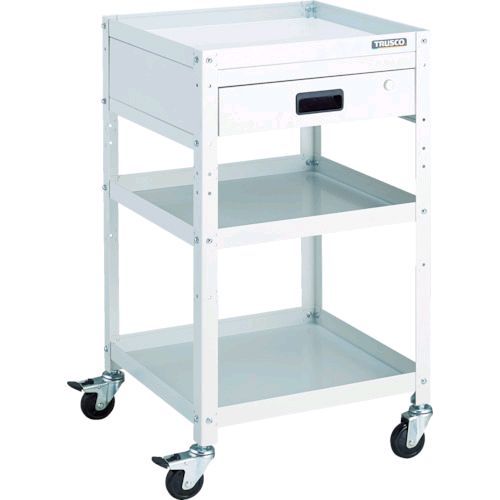 トラスコ TRUSCO RBW-953VW ツールワゴン ラビットワゴン ５００Ｘ５００ 引出１段付 ゴム車輪 ホワイト RBW953VW8000