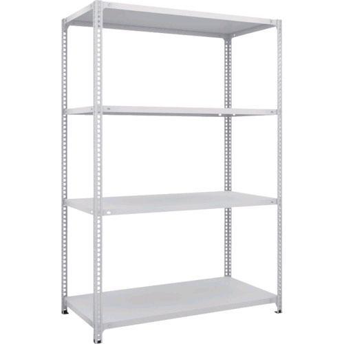 トラスコ TRUSCO SBL-6464-W スチールラック ＳＢＬ型抗菌塗装セミボルトレス軽量棚 Ｗ１２００ＸＤ６００ＸＨ１８００ ４段 Ｗ色 SBL6464W8000の通販は