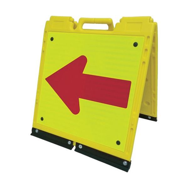 仙台銘板  3095524 ソフトサインボードミニ蛍光黄色／赤プリズム反射 矢印板 ４５０×６００の通販は 22,980円
