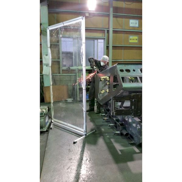 ＴＲＵＳＣＯ AF-1515-TM 直送 代引不可・他製造会社同梱不可 軽銀製衝立 澄み切った防炎印字機 Ｗ１５００ＸＨ１５００ AF1515TM