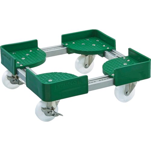 ＴＲＵＳＣＯ FCD-5060SUS-S 伸縮式コンテナ台車ＳＵＳ 内寸５００−６００Ｘ６００−７００ ストッパー付 FCD5060SUSS
