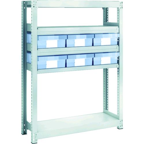 ＴＲＵＳＣＯ M2-4335-D6 直送 代引不可 スチール製軽中量ボルトレス棚 Ｍ２型 樹脂透明引出付 Ｗ８６０×Ｄ３００×Ｈ１２００ 大×６ M2