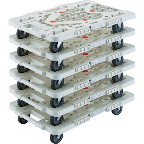 ＴＲＵＳＣＯ MPK-600-W-M6 まとめ買い 樹脂製平台車 ルートバン ＭＰＫ−６００−Ｗ ６台セット MPK600WM6