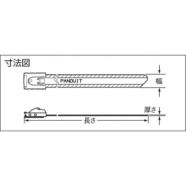 パンドウイット  MSC4W38T15-L6  バックル鍵を掛ける式ナイロン１１コーティングステンレスバンド ５０本 MSC4W38T15L6
