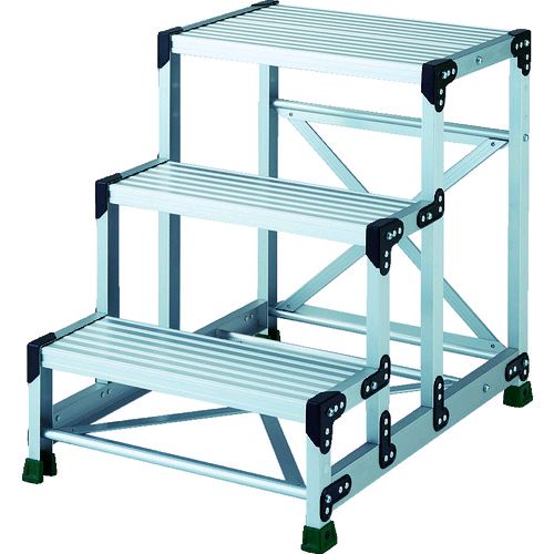 【個数：1個】 ＴＲＵＳＣＯ  TSF-3675  アルミ合金製作業台　３段　高さ０．７５ｍ　天板６００×４００ TSF3675の通販は