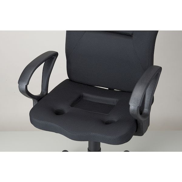 ＴＲＵＳＣＯ TWCCAR-BK 直送 代引不可 オフィスチェア オフィスチェア ダブルクッション 長時間椅子 肘掛付き ブラック TWCCARBK