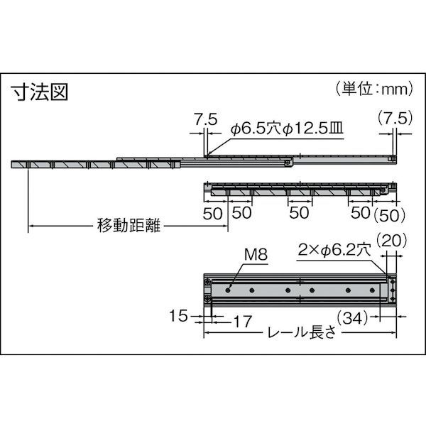 スガツネ工業 CBL-RA7R-800 １９０１１４１５２ ＣＢＬ−ＲＡ７Ｒ−８００スライドレール CBLRA7R800_3