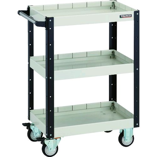 ＴＲＵＳＣＯ EGW-963F3U-WBK ツールワゴン イーグルワゴン ６００Ｘ４００ＸＨ８８０ 深型３段 ウレタン車輪 ホワイトブラックク EGW