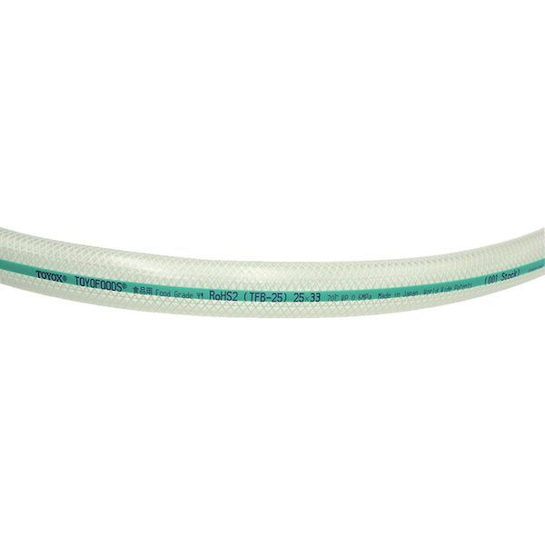 トヨックス TFB-15-50 食品用耐熱・耐圧ホース トヨフーズホース 内径１５ｍｍ×外径２２ｍｍ 長さ５０ｍ ＴＦＢ−１５−５０ TFB1550_1
