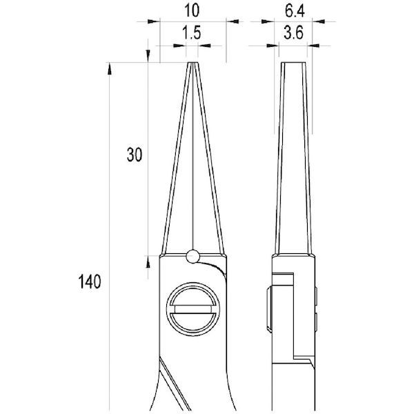 ｉｄｅａｌｔｅｋ ES6013-CR-BG-IT ＥＳＤ精密プライヤー　直爪・平　ロング　１４０ｍｍ ES6013CRBGIT_1