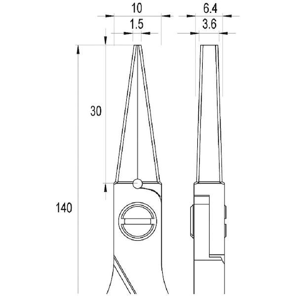 ｉｄｅａｌｔｅｋ ES6014-CR-BG-IT ＥＳＤ精密プライヤー　直爪・平　ロング　１４０ｍｍ　ギザ付 ES6014CRBGIT_1