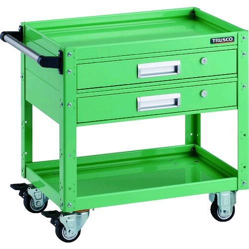 ＴＲＵＳＣＯ EGW-662V2U-YG 直送 代引不可 ツールワゴン イーグルワゴン ６００×４００×Ｈ６００ ２段引出付 ウレタン車輪 ヤンググリーン EGW66 42,182円