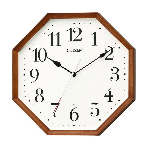 シチズン 8MY531-006 直送 代引不可 電波 壁掛け時計 アナログ表示 連続秒針 木枠 ブラウン ２８３×２８３×５１．６ｍｍ 8MY531006の通販は 10,657円