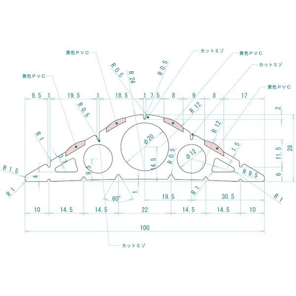トラスコ TRUSCO CA2010M コードプロテクター ケーブルプロテクター φ２０Ｘ１０ｍ_1