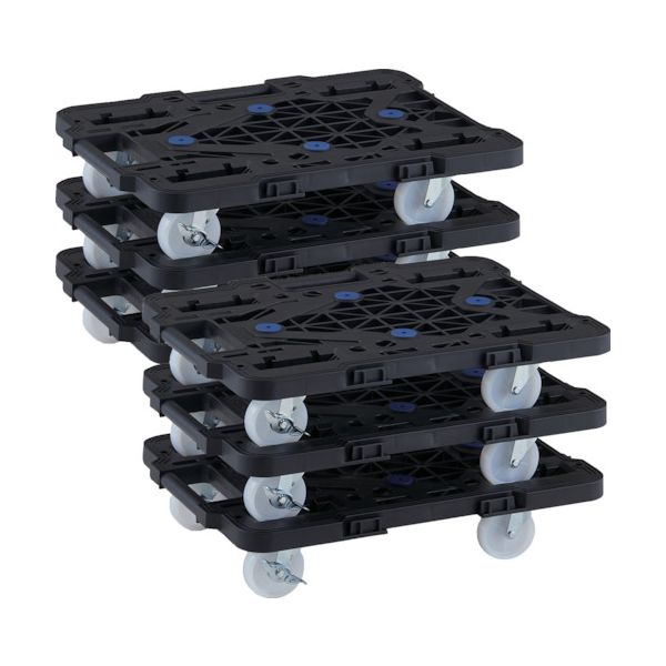 トラスコ TRUSCO MPK-500NJS-BK-M6 まとめ買い 樹脂製平台車 連結式ルートバン ＭＰＫ−５００ＮＪＳ−ＢＫ ６台セット MPK5