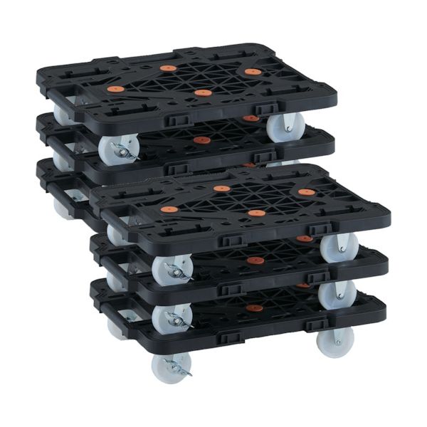 トラスコ TRUSCO MPK-500NS-BK-M6 まとめ買い 樹脂製平台車 連結式ルートバン ＭＰＫ−５００ＮＳ−ＢＫ ６台セット MPK500NSBKM6の通販は 18,768円