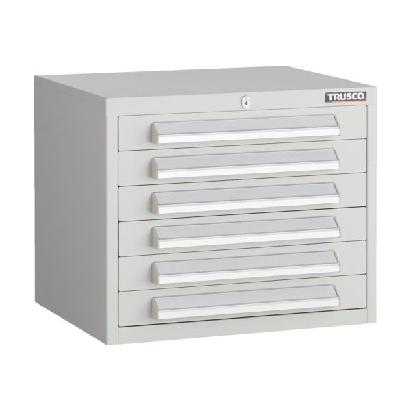 トラスコ TRUSCO WLVR-421-W 直送 代引不可 ＷＬＶＲ型キャビネット ５００Ｘ４１２ＸＨ４２０ 引出６段 ホワイト色 WLVR421W 46,258円